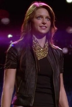 Marley's gold studded bandana and short sleeved leather jacket on Glee