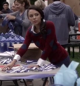 Mona's red sweater with blue polka dots on Pretty Little Liars