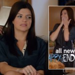 Penny’s navy blue shirtdress on Happy Endings