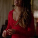 Rachel’s red longsleeved dress at Thanksgiving on Glee