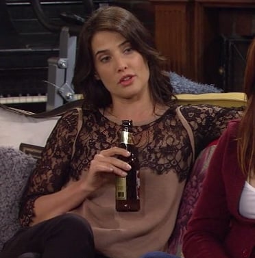 Robin’s cream and black lace yoke top on How I Met Your Mother
