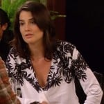 Robin’s white shirt with black bamboo leaves on How I Met Your Mother