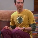 Sheldon’s yellow Hawkman shirt on The Big Bang Theory