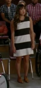 Tina's black and white striped dress on Glee