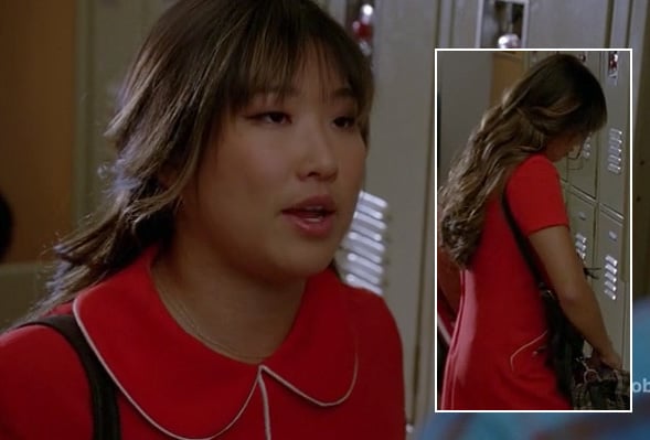 Tina's red peter pan collar dress on Glee