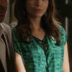 Ashley’s green keyhole blouse on Revenge