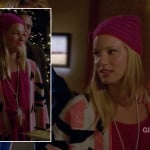 Brittany’s pink and black geometric cardigan on Glee