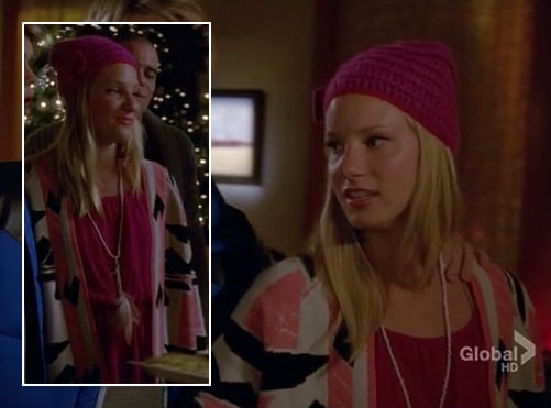 Brittany's pink and black geometric cardigan on Glee