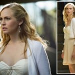 Caroline’s strapless ivory dress on The Vampire Diaries