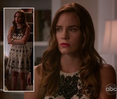 Charlotte's black and white beaded dress on Revenge