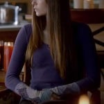 Elena’s purple top with embroidered sleeves on The Vampire Diaries