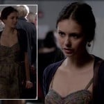 Elena’s brown/multi colored dress on The Vampire Diaries