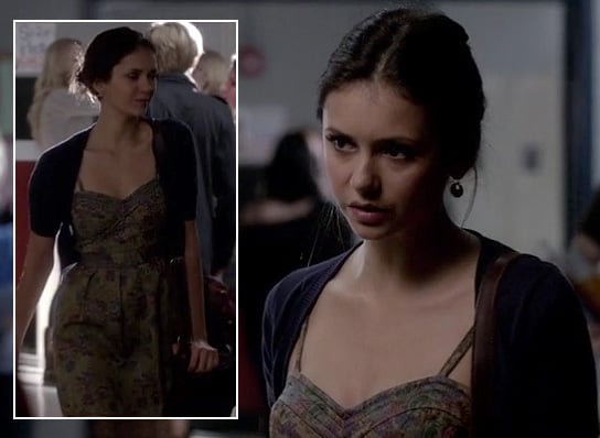 Elena's brown/multi colored dress on The Vampire Diaries