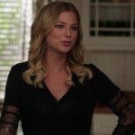 Emily’s black blouse with lace sleeves on Revenge