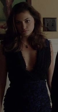 Hayley's blue and black dress on The Vampire Diaries