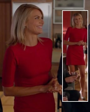 Jane's red elbow sleeve dress on Happy Endings