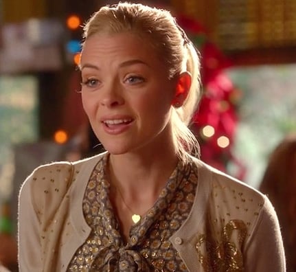 Lemon's floral blouse with bow and gold sequin cardigan on Hart of Dixie