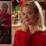 Lemon’s reindeer skirt and red blouse with neck tie on Hart of Dixie