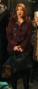 Lily's burgundy toggle duffle coat on How I Met Your Mother