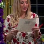 Penny’s white rose top on The Big Bang Theory