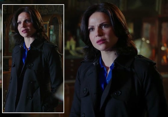 Regina's black trench coat on Once Upon A Time