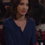 Robin’s cobalt blue blouse on How I Met Your Mother