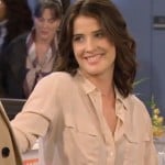 Robin’s cream/beige shirt on How I Met Your Mother