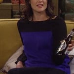 Robin’s blue and black colorblock sweater on How I Met Your Mother