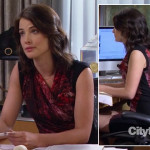 Robin’s red and black sleeveless dress on How I Met Your Mother