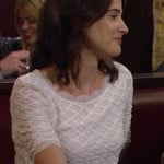 Robins white lace top on How I Met Your Mother