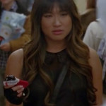 Tina’s sheer black top with collar on Glee