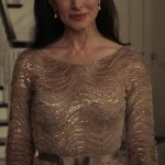 Victorias gold dress with bow belt on Revenge