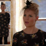 Alex’s black longsleeved floral dress on Happy Endings