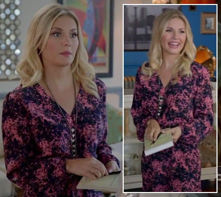 Alex's pink and navy longsleeved dress on Happy Endings