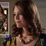 AnnaBeth’s blue and yellow rose print dress on Hart of Dixie