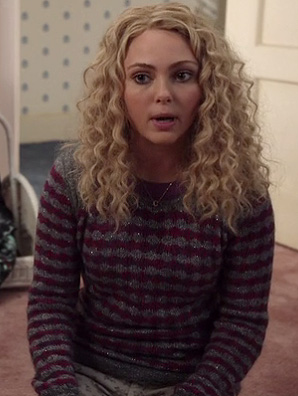 Carrie’s grey and red striped sweater on The Carrie Diaries