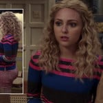 Carrie’s pink, blue and black striped longsleeve top on The Carrie Diaries