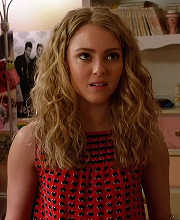 Carrie’s red heart print top on The Carrie Diaries