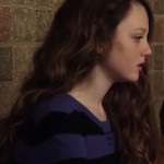 Dorrit’s blue and black striped sweater dress on The Carrie Diaries