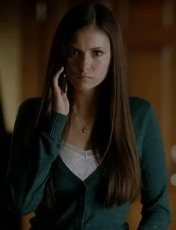 Elena’s teal blue cardigan on The Vampire Diaries