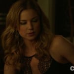 Emily’s black lace cutout top on Revenge