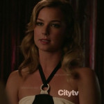 Emily’s black and white halter dress on Revenge