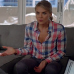 Jane’s red and blue check shirt on Happy Endings