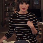 Jess’s black and white striped top on New Girl