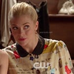 Lemon’s graphic print blouse with black peter pan collar on Hart of Dixie