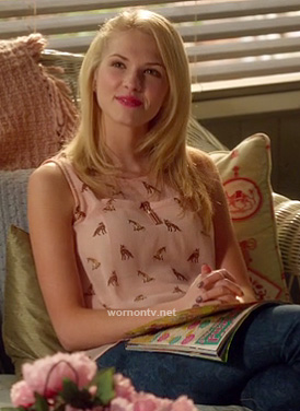 Magnolias pink fox print top on Hart of Dixie