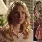 Magnolia’s cropped tie front shirt and pink skirt on Hart of Dixie