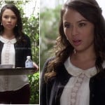 Mona’s white peter pan collar top on Pretty Little Liars