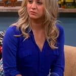 Penny’s cobalt blue shirt with pockets on The Big Bang Theory