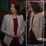 Robin’s grey draped blazer on How I Met Your Mother